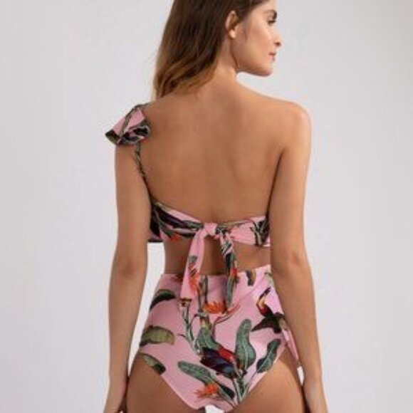 Anthropologie PatBo Tropical One Shoulder Swimsuit - Picture 4 of 14